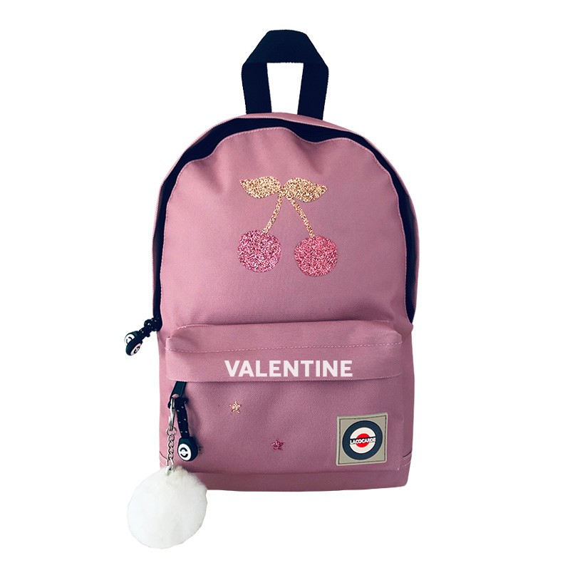 Sac à dos Lacocarde personnalisé avec le prénom Valentine Sac à dos Lacocarde personnalisé avec le prénom Valentine